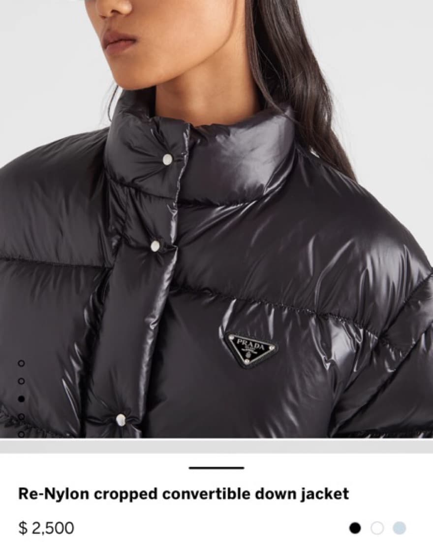 Prada Re-Nylon Cropped Puffer Black - Image 4