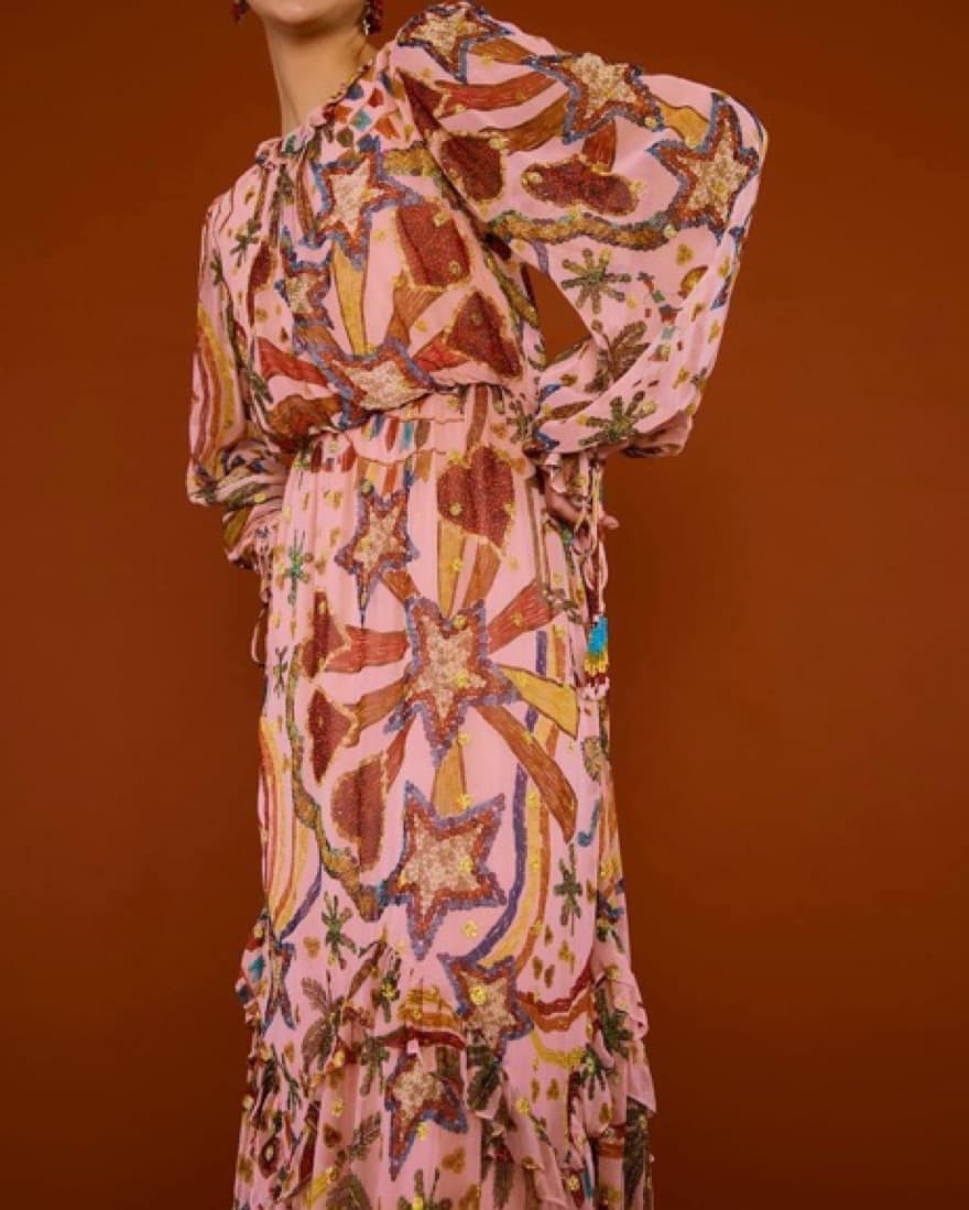 Farm Rio Pink Folk Party Maxi Dress - Image 4
