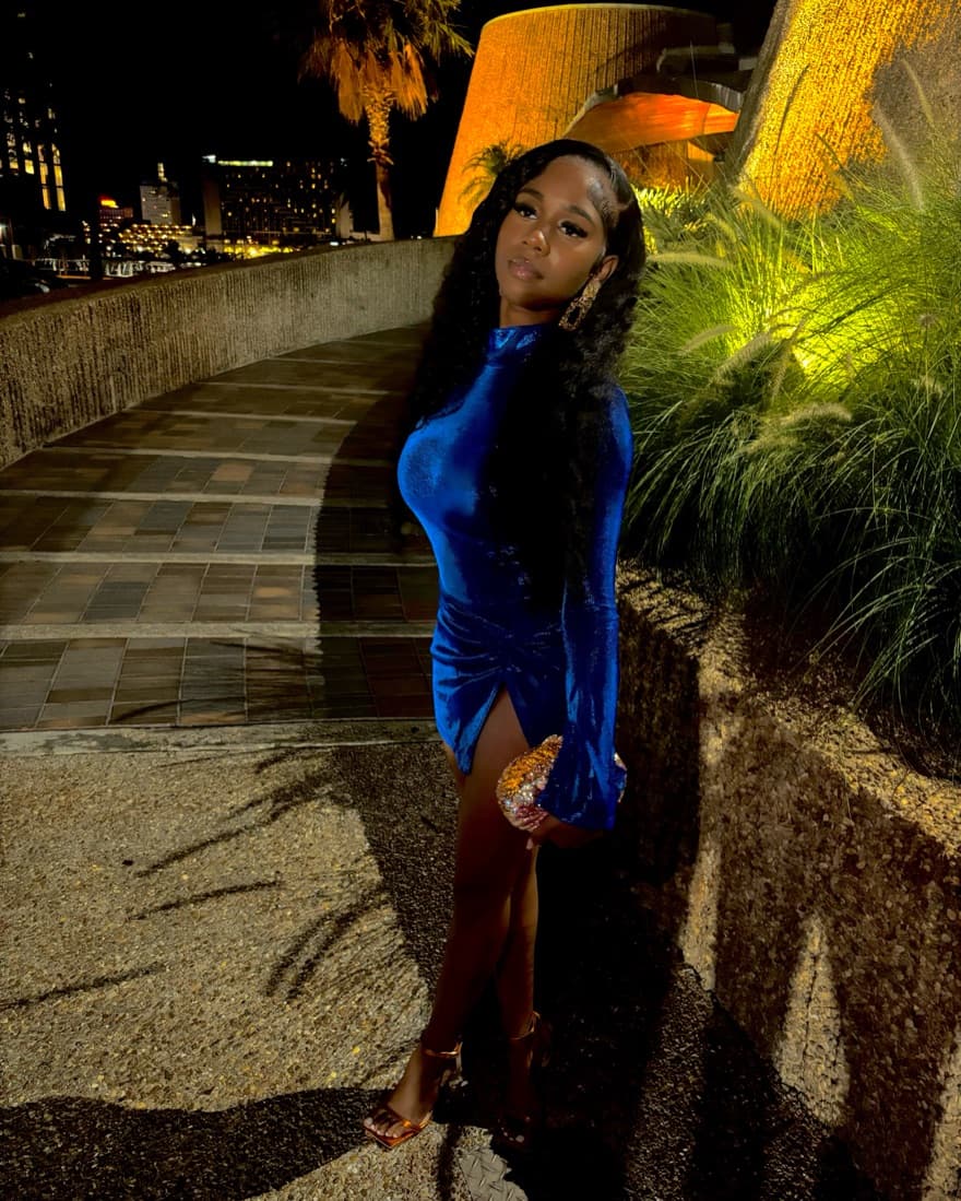 Blue Solado Open Back Long Sleeve Bodysu - Image 2
