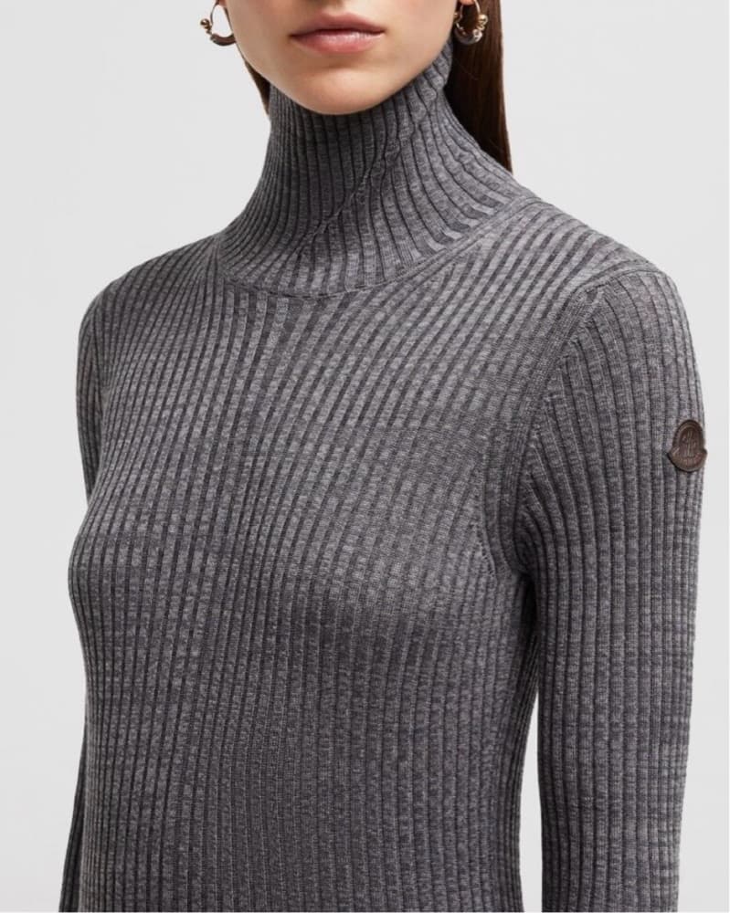 Grey Moncler Ribbed Maxi Dress - Image 3