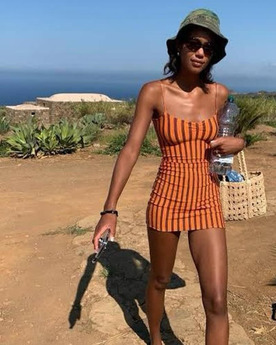 Gimaguas Orange Simi Dress Striped - Image 1