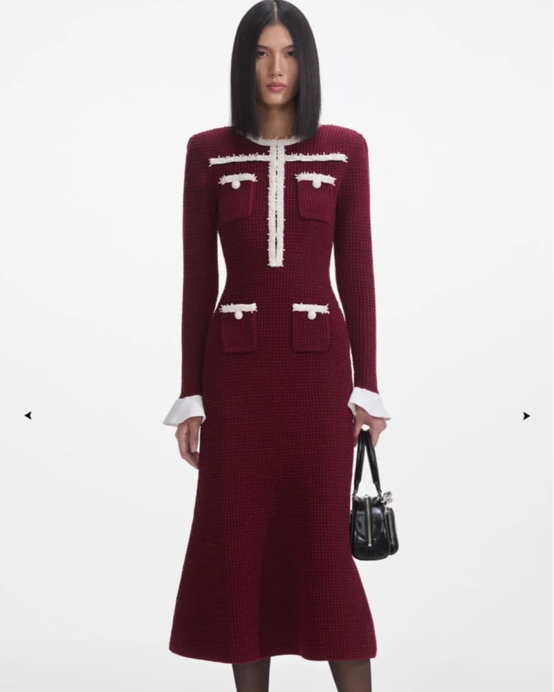 Self Portrait Burgundy Midi dress  - Image 1