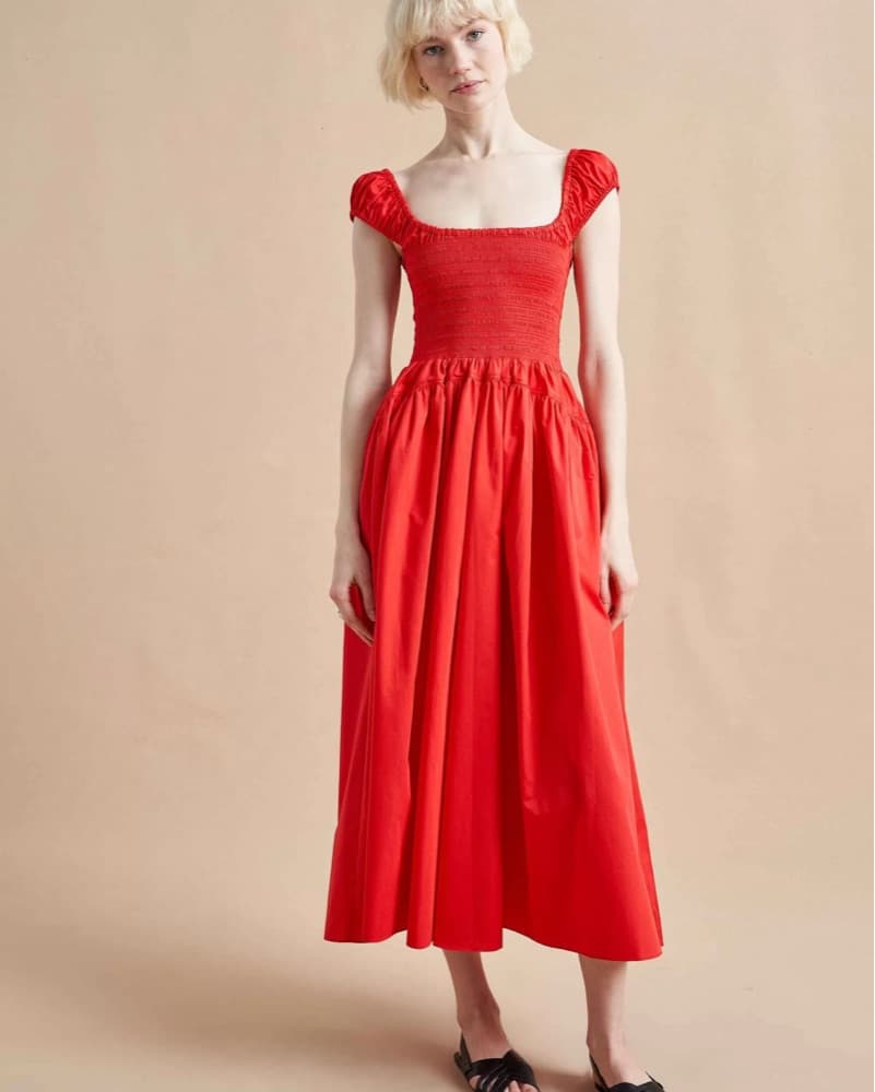 La Ligne Vivian Smocked Cotton Dress - Image 3