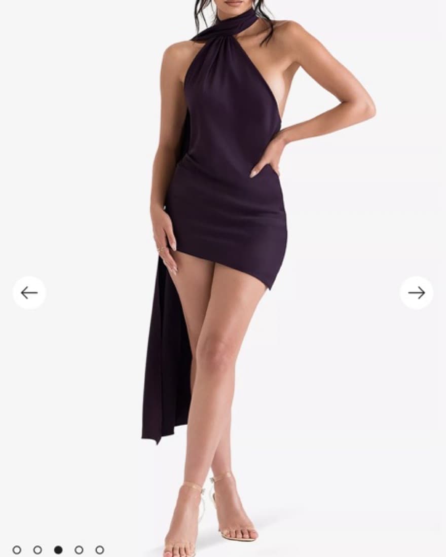 Stunning Backless Purple Halter Dress  - Image 2