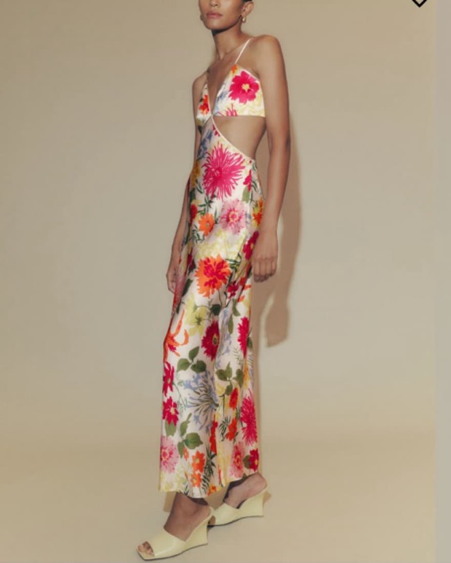 Reformation Poppies Silk Floral Dress - Image 3