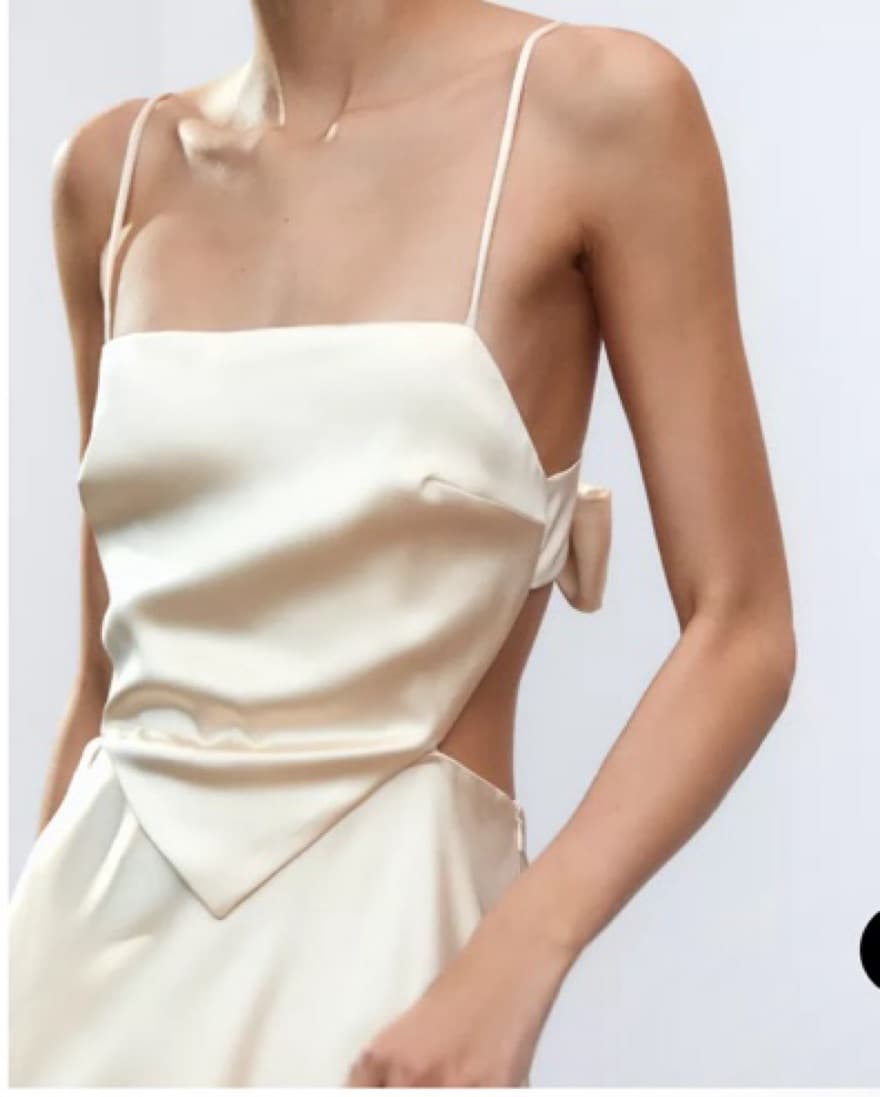 Zara Satin Butter Yellow Dress - Image 3