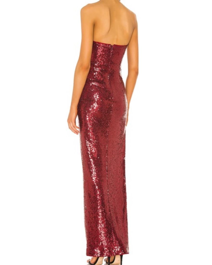 Michael Costello Red Sequin Gown - Image 2