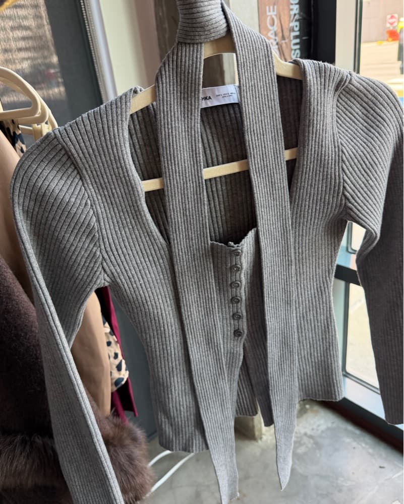 Grey Long Sleeve Top - Image 1