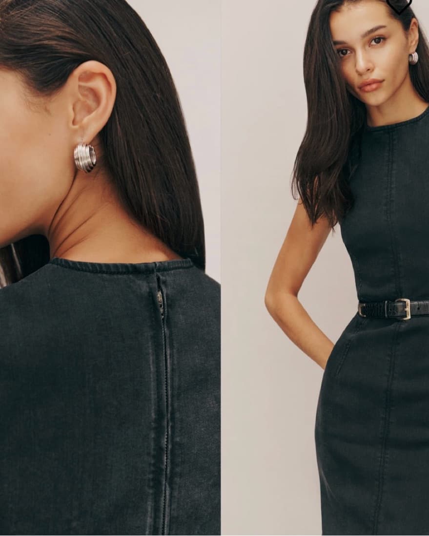 Reformation Black Denim Maxi - Image 3