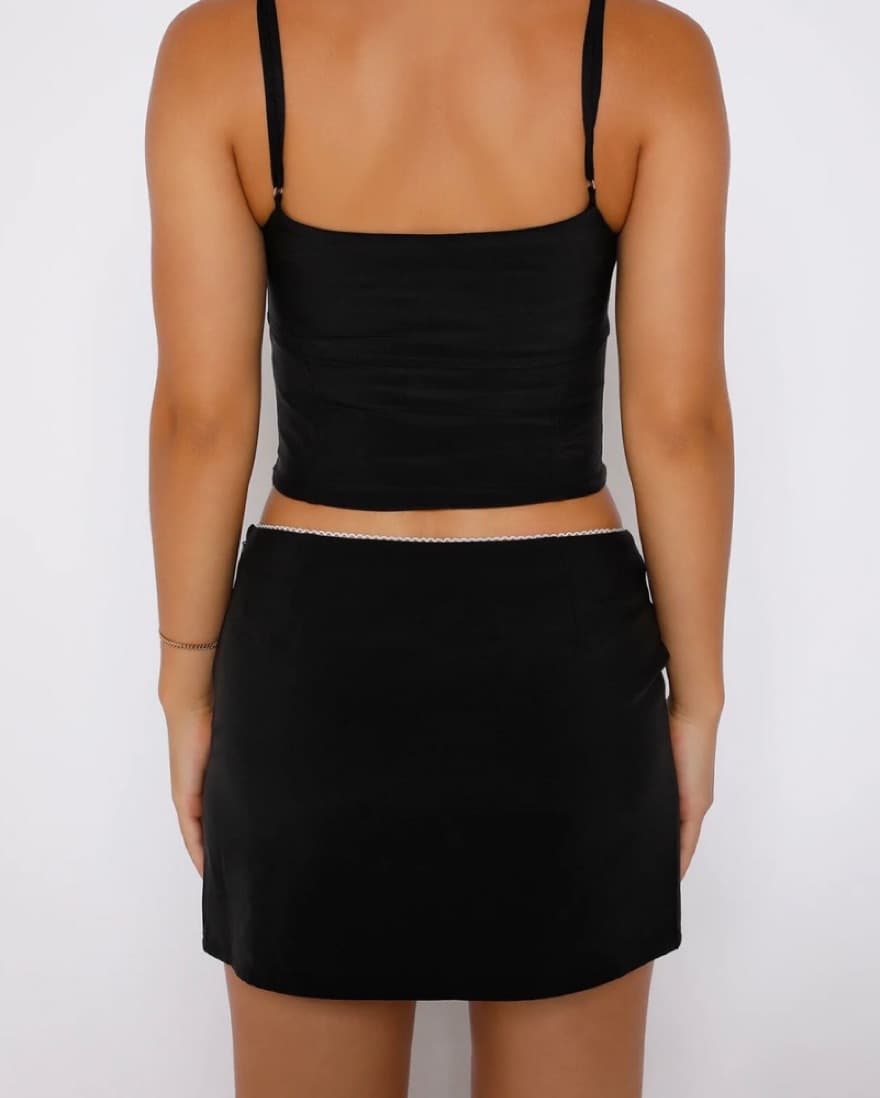 Tiger Mist Black Mini Skirt - Image 3