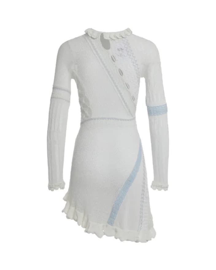 ROBERTA EINER  ALI SHEER MINI DRESS WHITE - Image 2