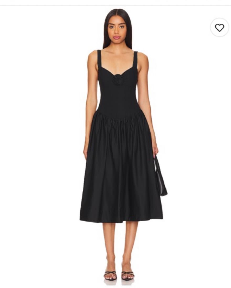 Black Billie Midi Dress With Flower - Image 1