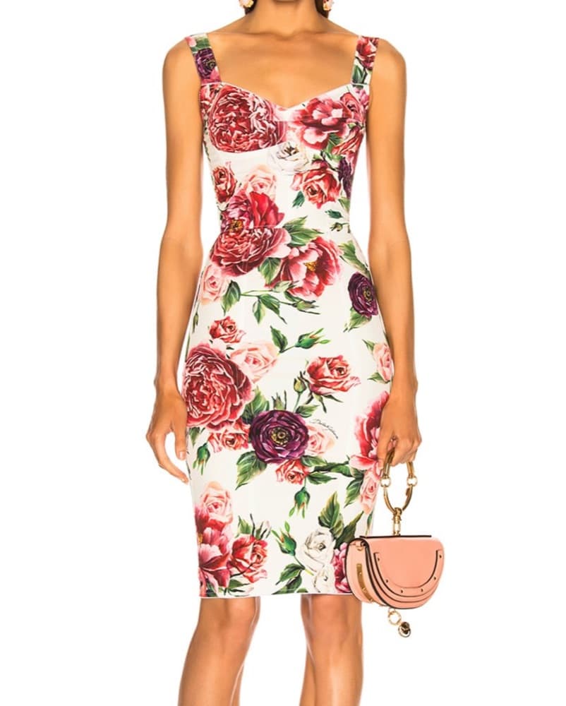 Dolce & Gabbana Peony Charmeuse Dress - Image 1