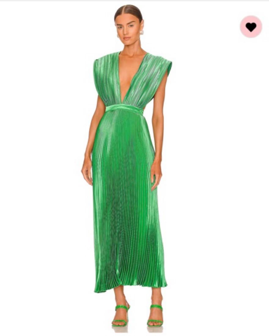 L’IDEE Gala Midi Dress In Bright Green - Image 1