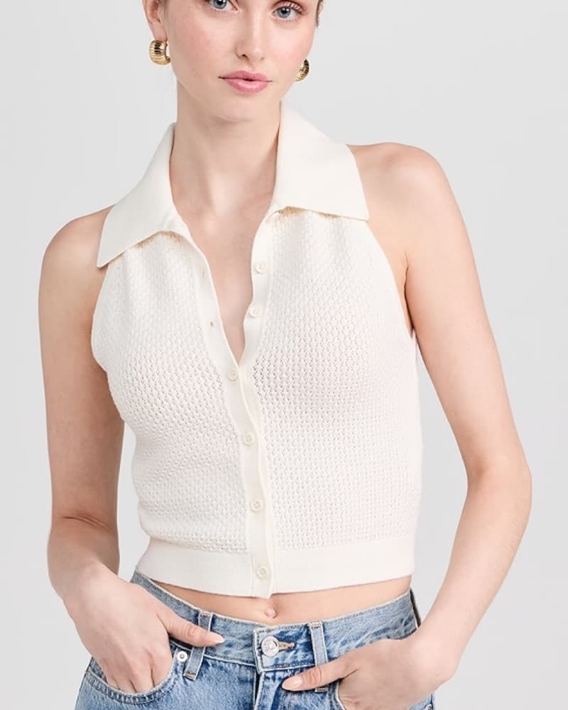 Alice + Olivia Miles Collared Tank - Image 1