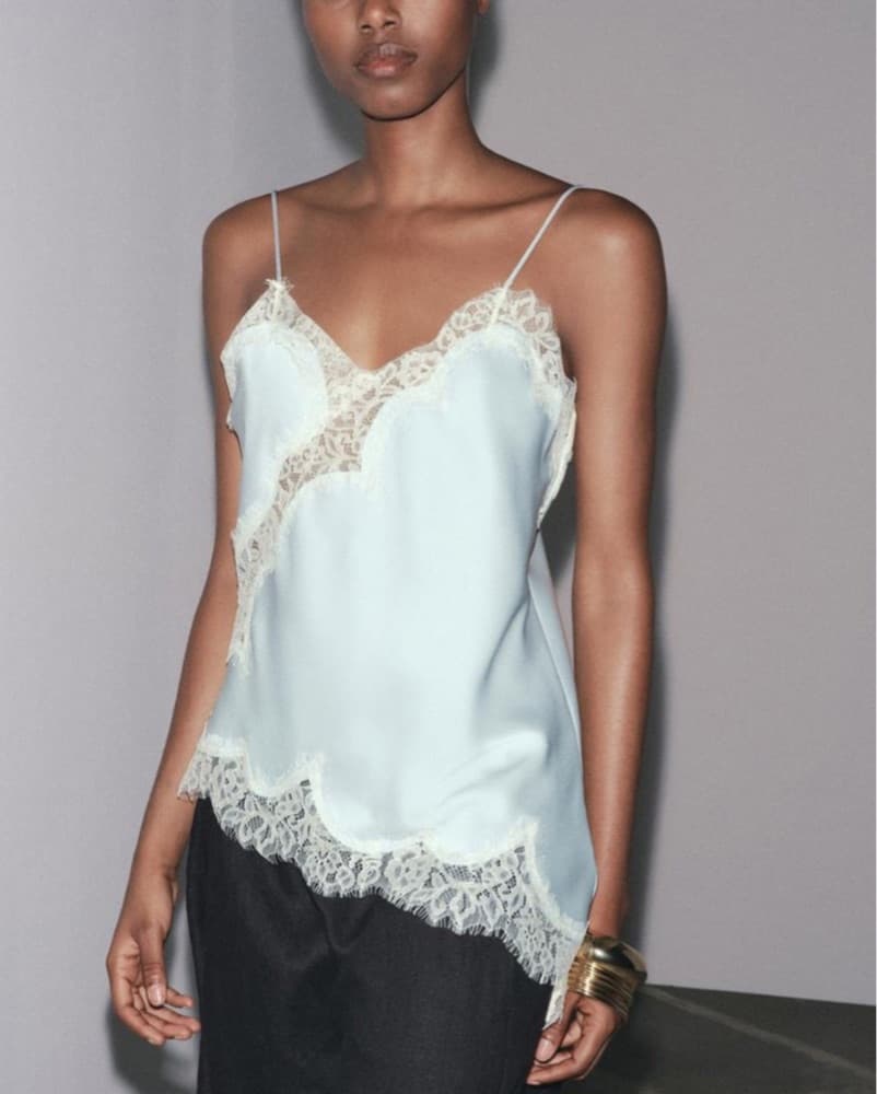 Luxurious Lace-Trimmed Satin Cami - Image 3