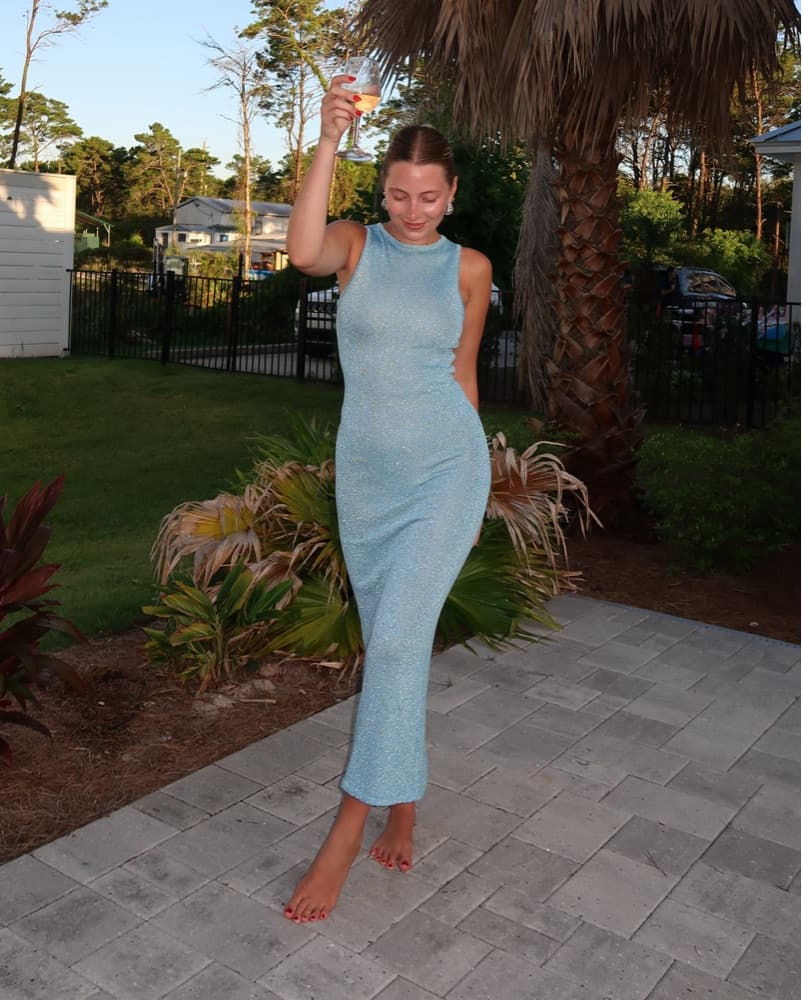 Blue Glittery Maxi Dress - Image 1