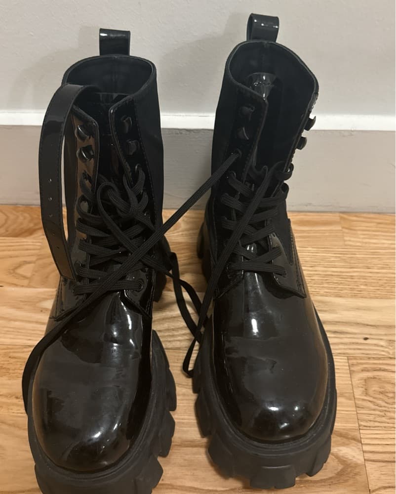 Prada Lookalike Platform Lace-Up Boots - Image 4