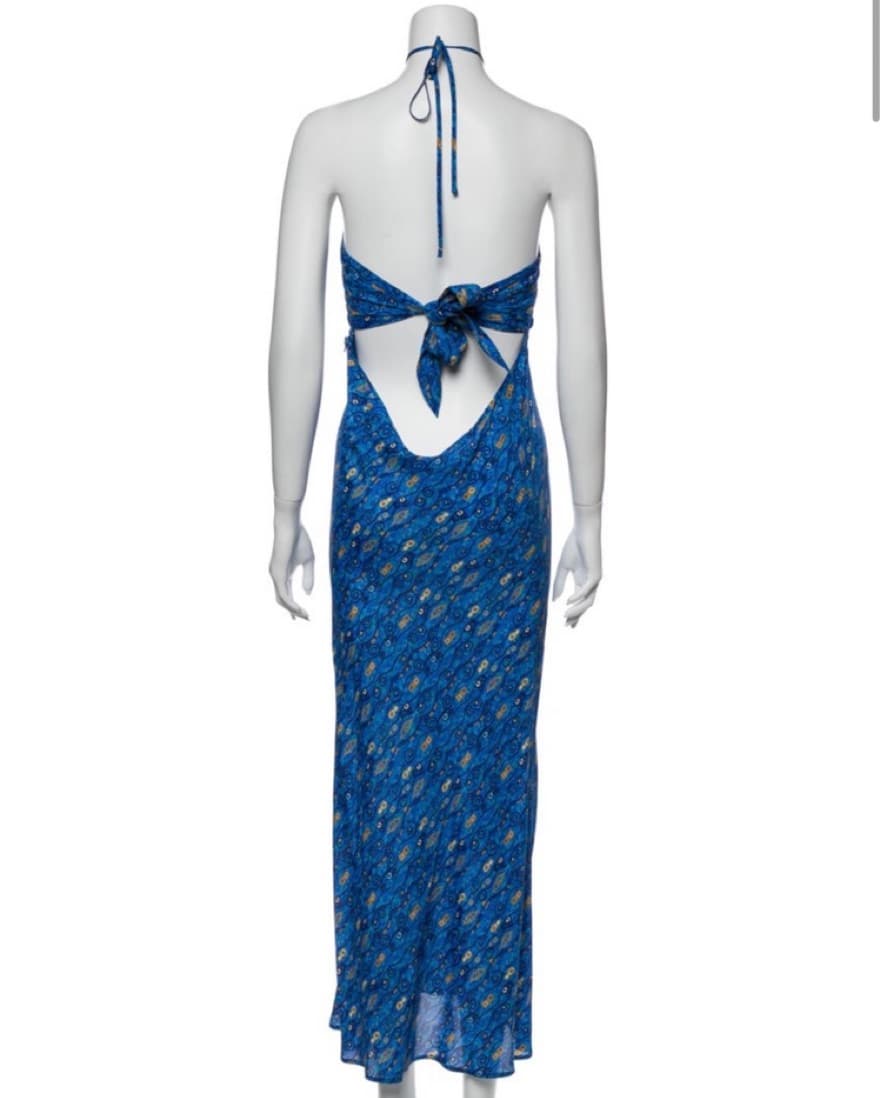 Blue Rixo Midi Dress W/ Open Back - Image 6