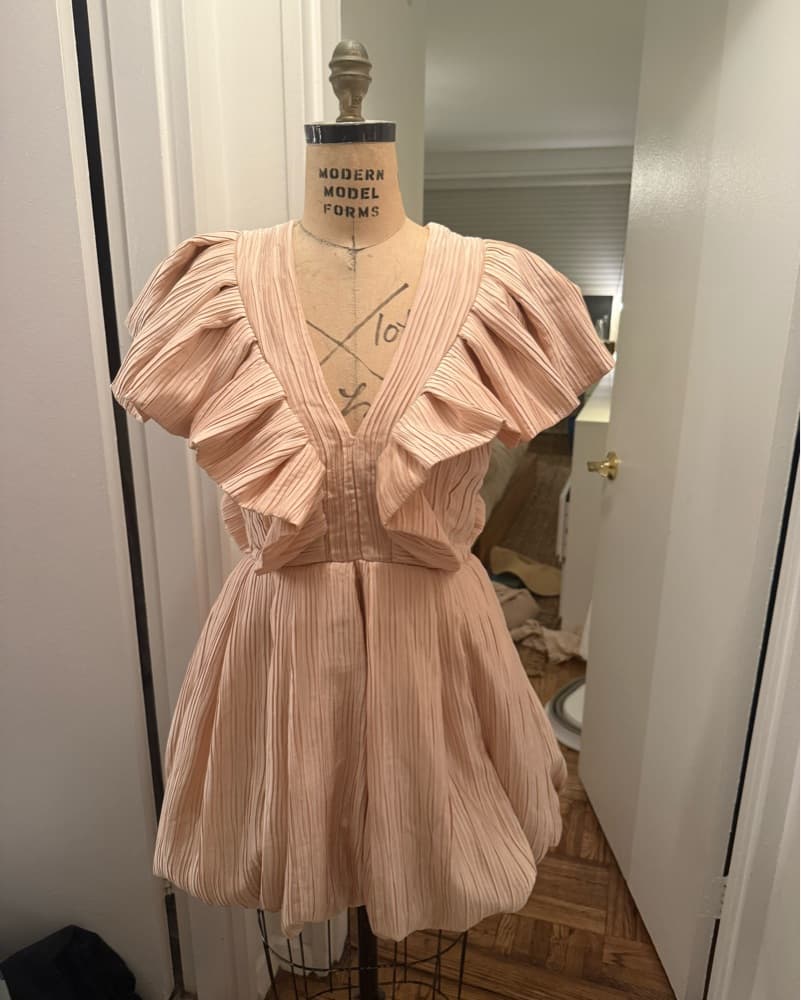 Romantic Pleated Mini Dress - Image 2