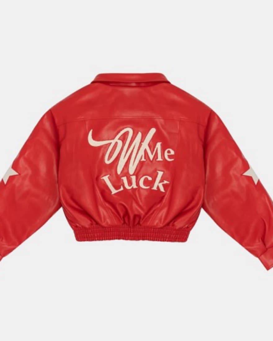 Wish Me Luck Red Vintage Bomber  - Image 2