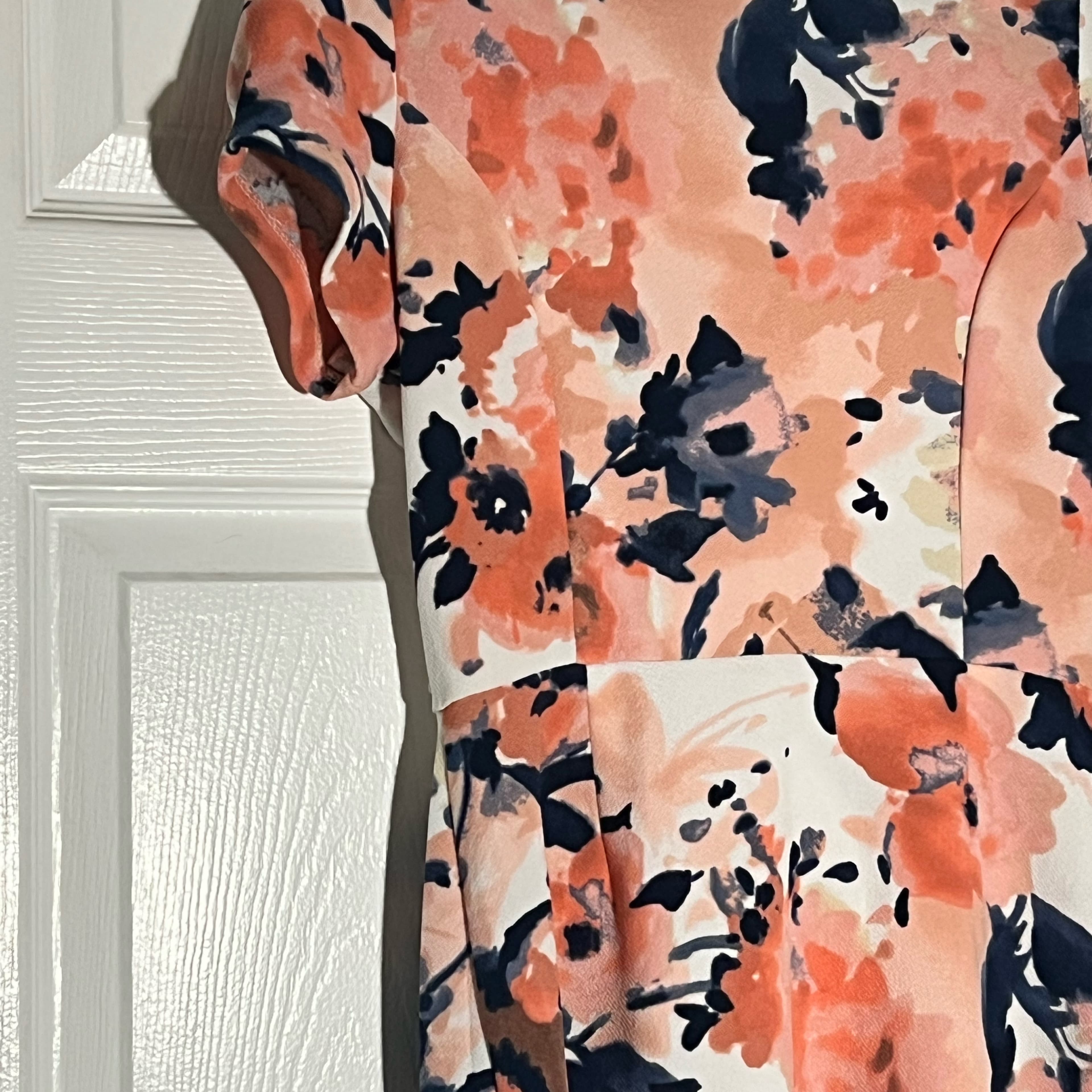 Aqua Pink Floral Water Color Mini Dress - Image 2