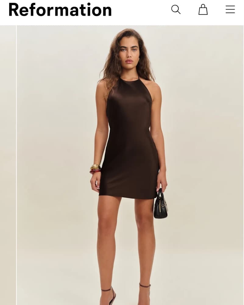 Reformation Silk Mini Dress - Image 6