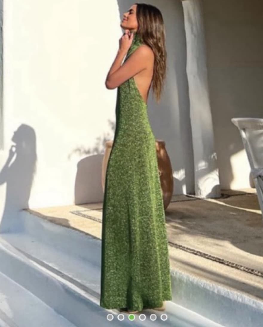 Oseree Sparkle Halter Maxi Dress Purple  - Image 1