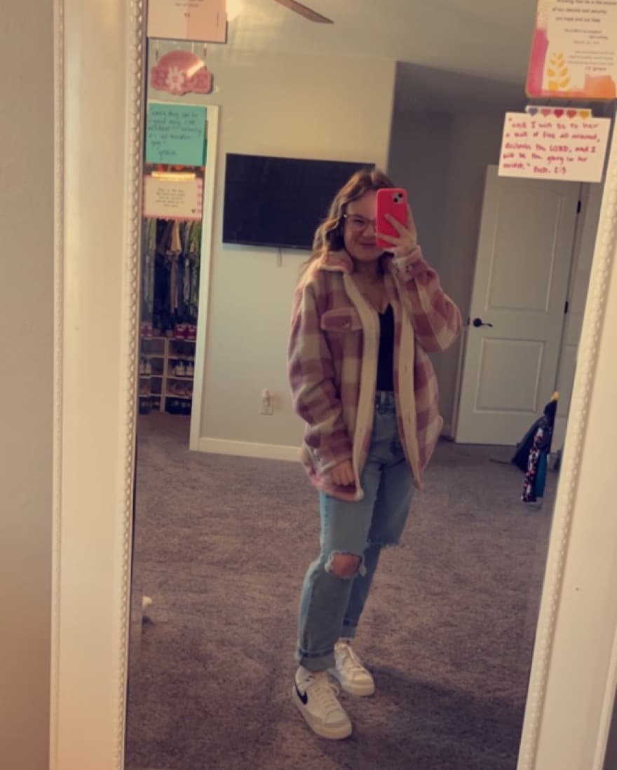 Pink Flannel Shacket - Image 1