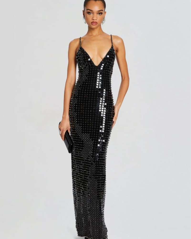 Captivating Retrofete Sequin Maxi Dress - Image 1