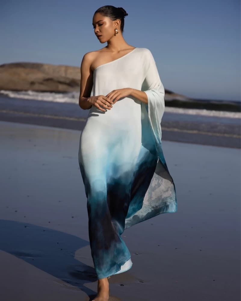 Diarrabu One-Shoulder Ombre Maxi Dress - Image 2