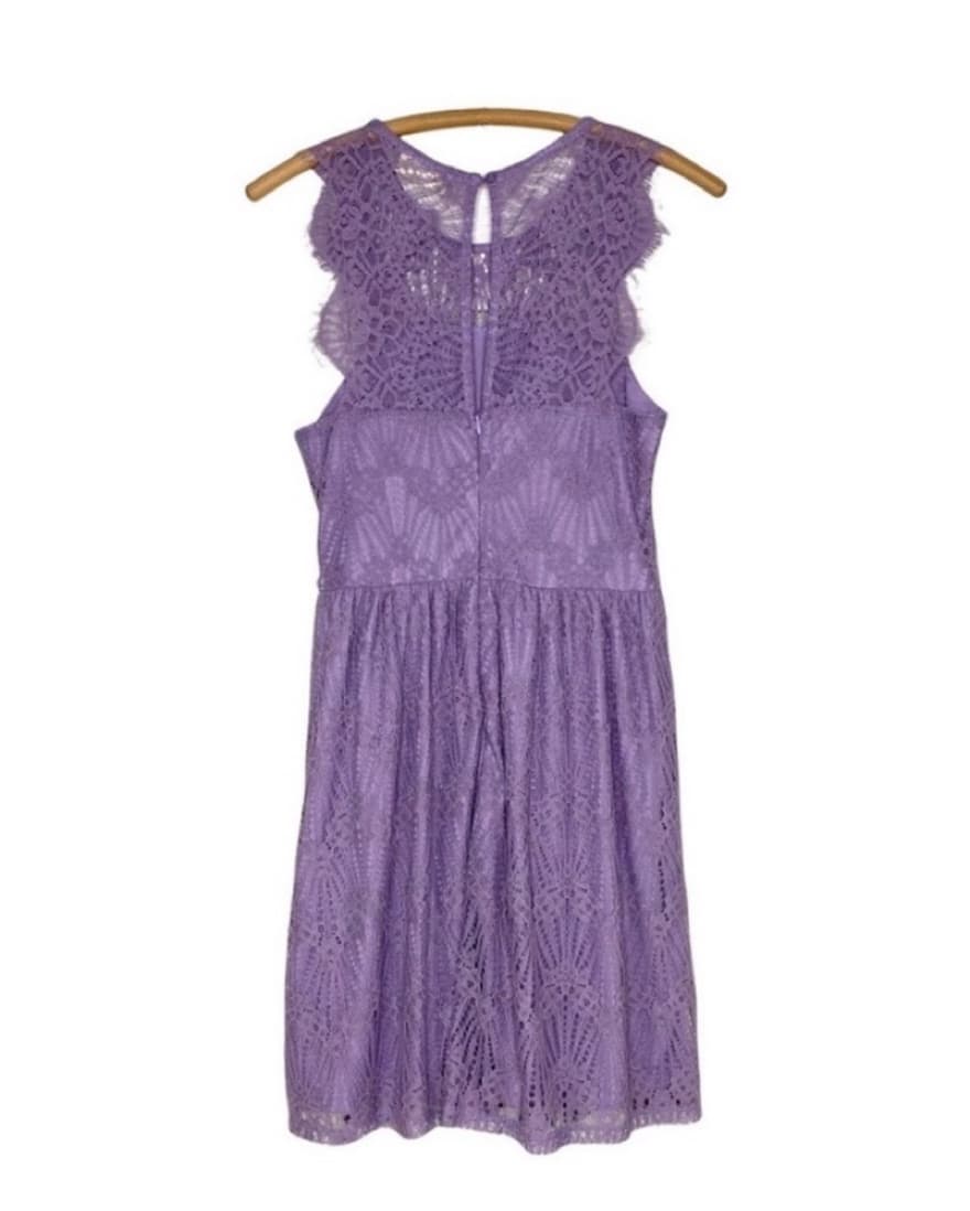 Purple Lace Mini Dress - Image 4