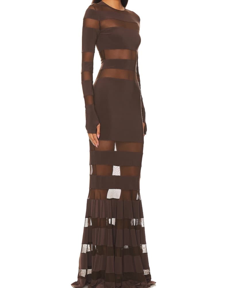 Norma Kamali Spliced Dress Fishtail Gown - Image 2