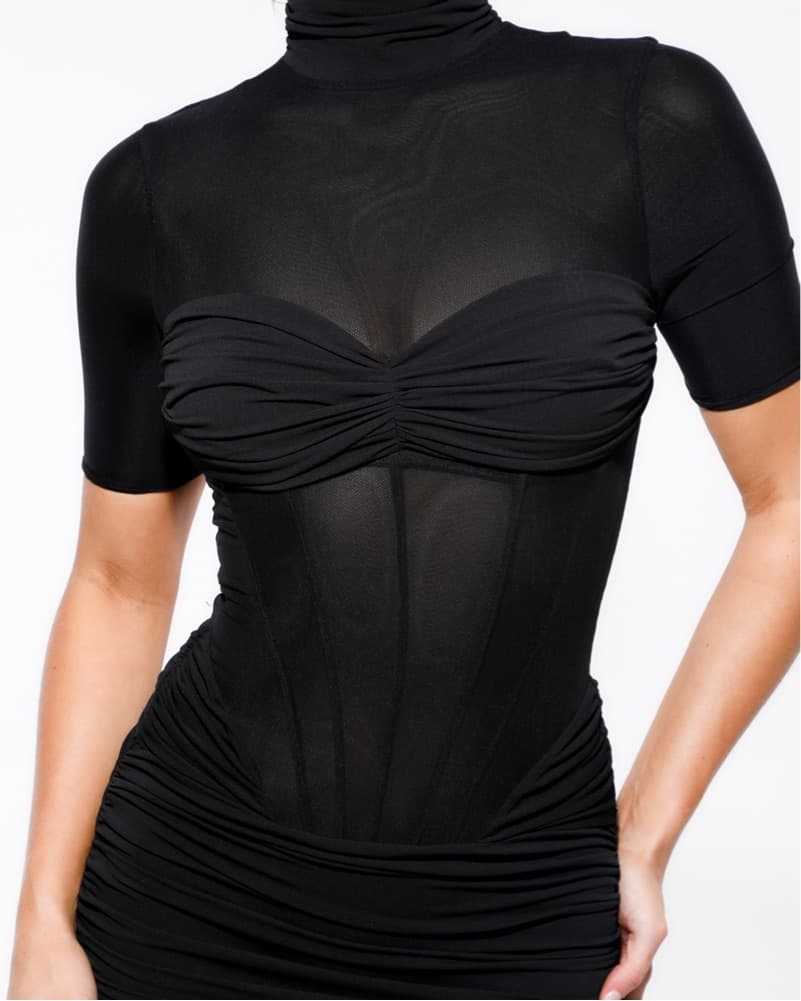 House of CB Elegant Ruched Midi Dress - Image 3