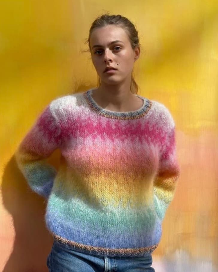 Rose Carmine Pastel Stripe Sweater - Image 1
