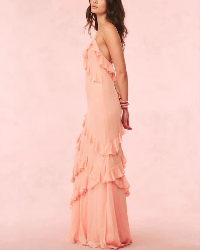LoveShackFancy Peach Rialto Dress - Image 3