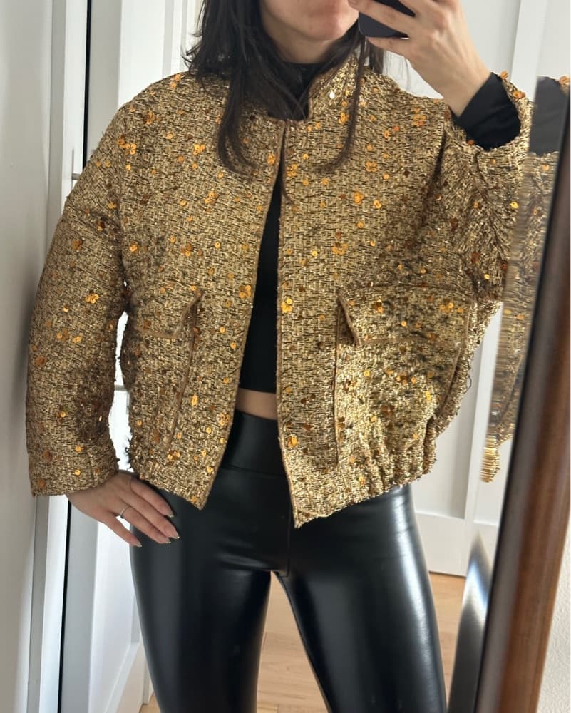 Multitonal Metallic Tweed Jacket - Image 1