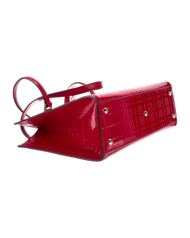 Red Burberry Patent Leather Shoulder Bag - Image 4