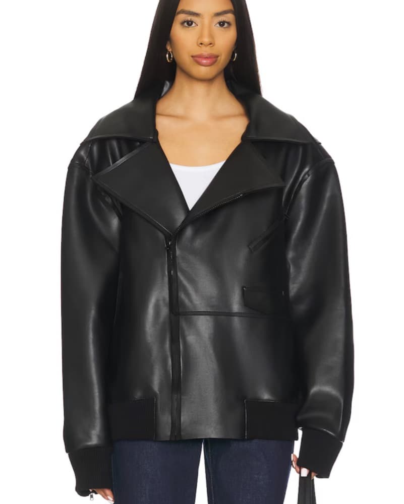 Norma Kamali Oversized BlackMoto Jacket  - Image 2