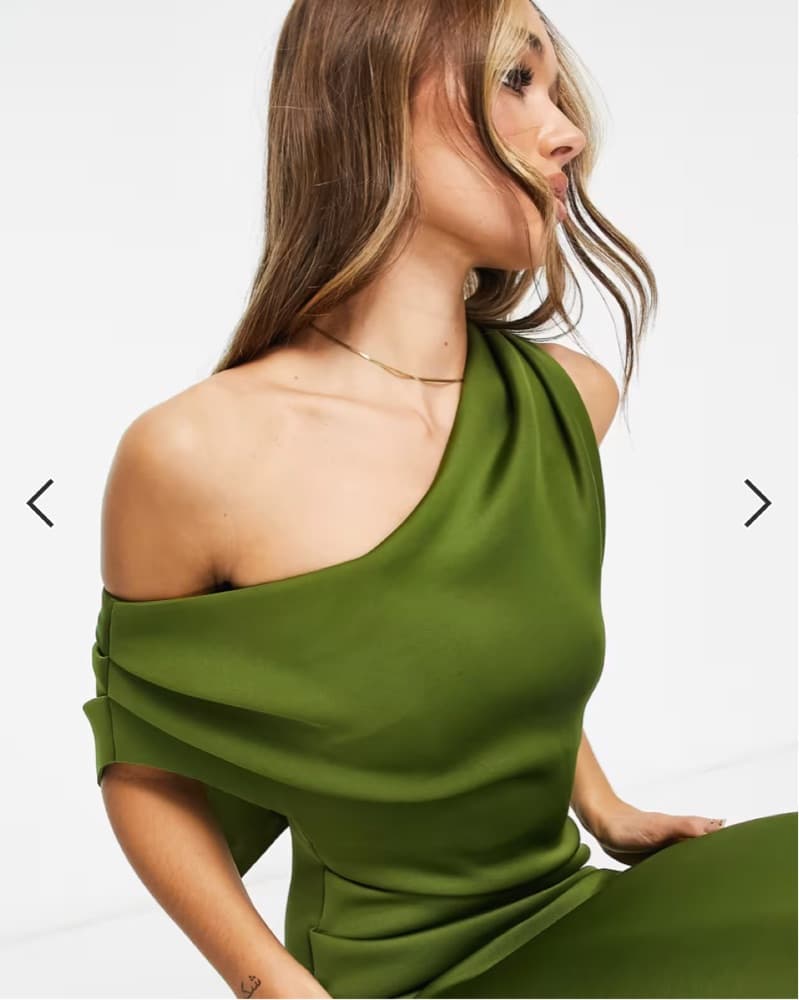 Asos fallen Shoulder Pleat Midi scuba - Image 4