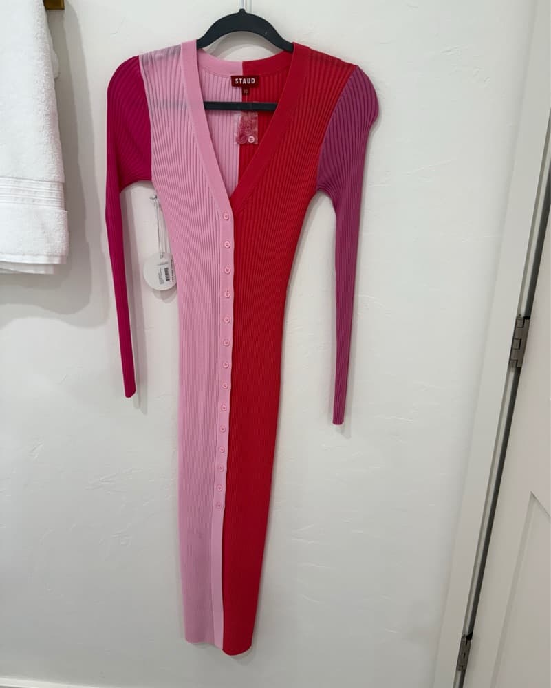 Staud Shoko colorblocked midi-dress.  - Image 3