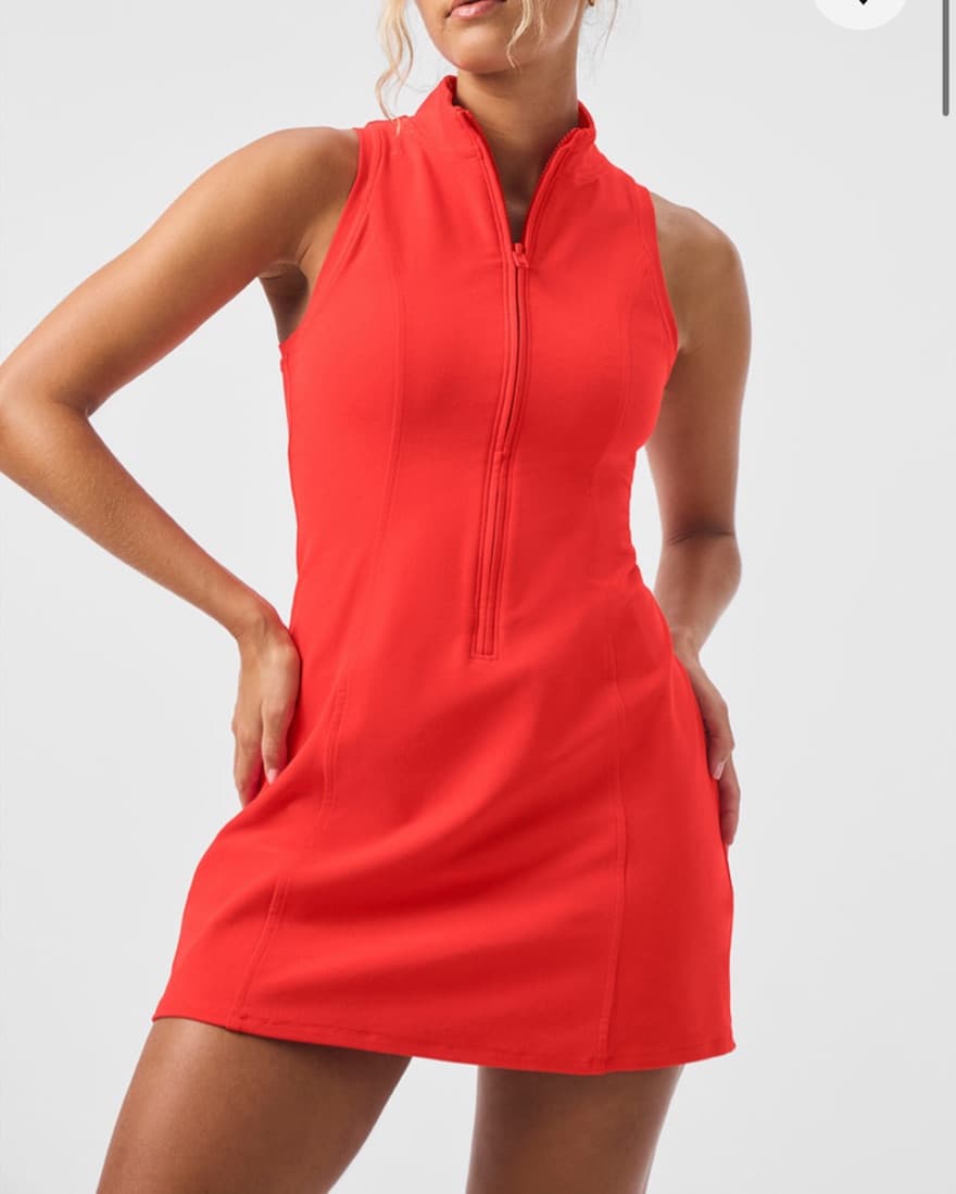 Alo Yoga Half Zip Dress Red  - Image 2