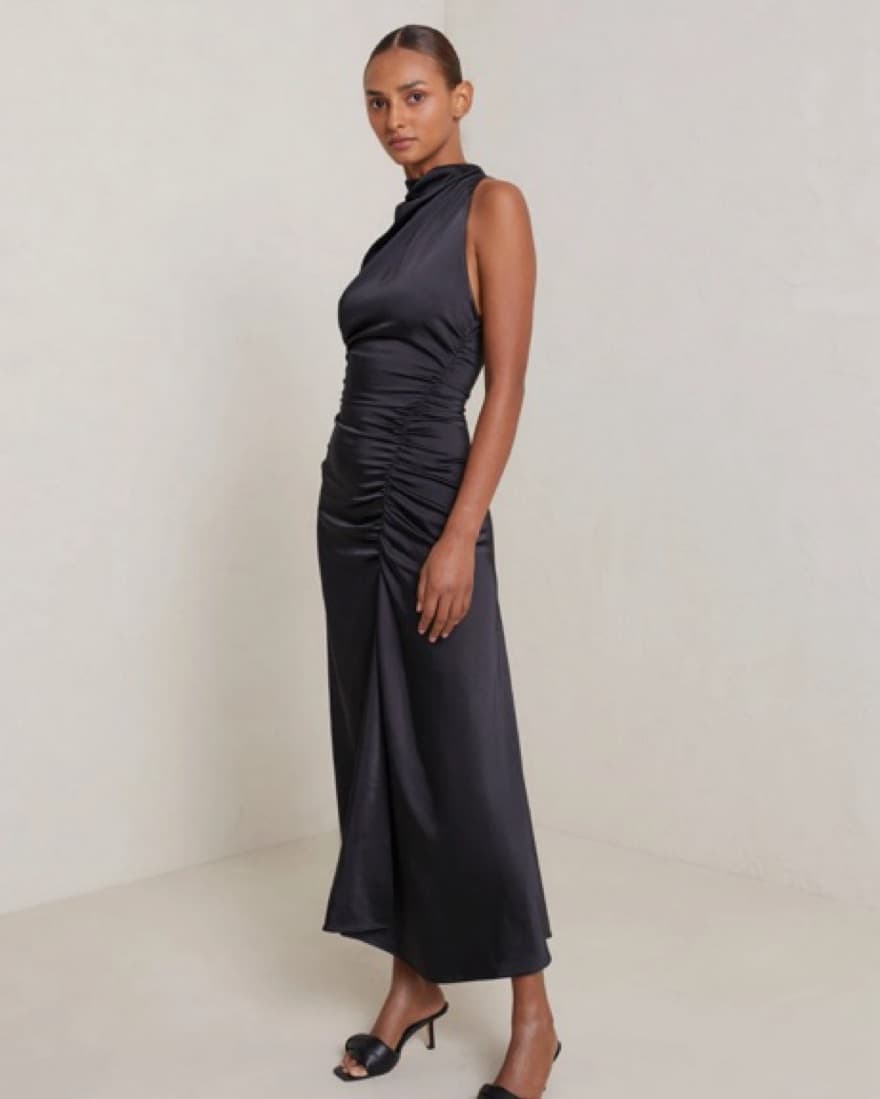 Black ALC Ruched Dress - Image 2