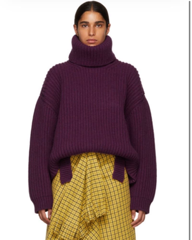 Cozy Plum Turtleneck Balenciaga Sweater  - Image 1