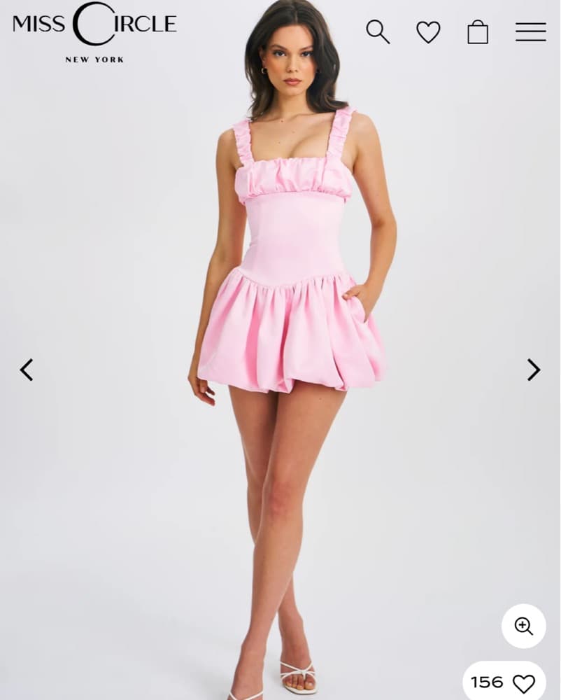 Pink Satin Bubble Hem Mini Dress - Image 2