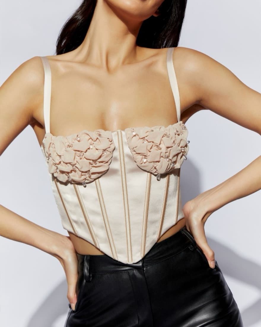 Meshki Champagne Corset Top  - Image 1
