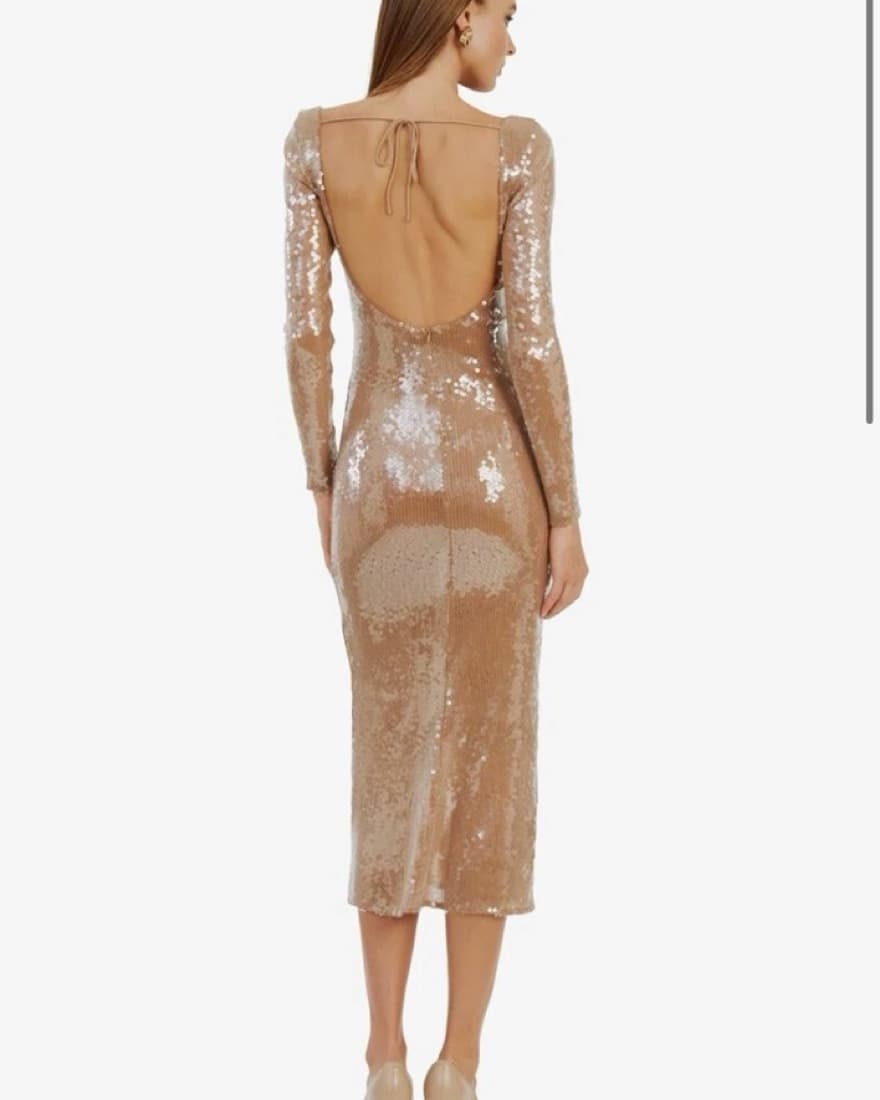 Bardot Nude Verona Sequin Maxi Dress - Image 3