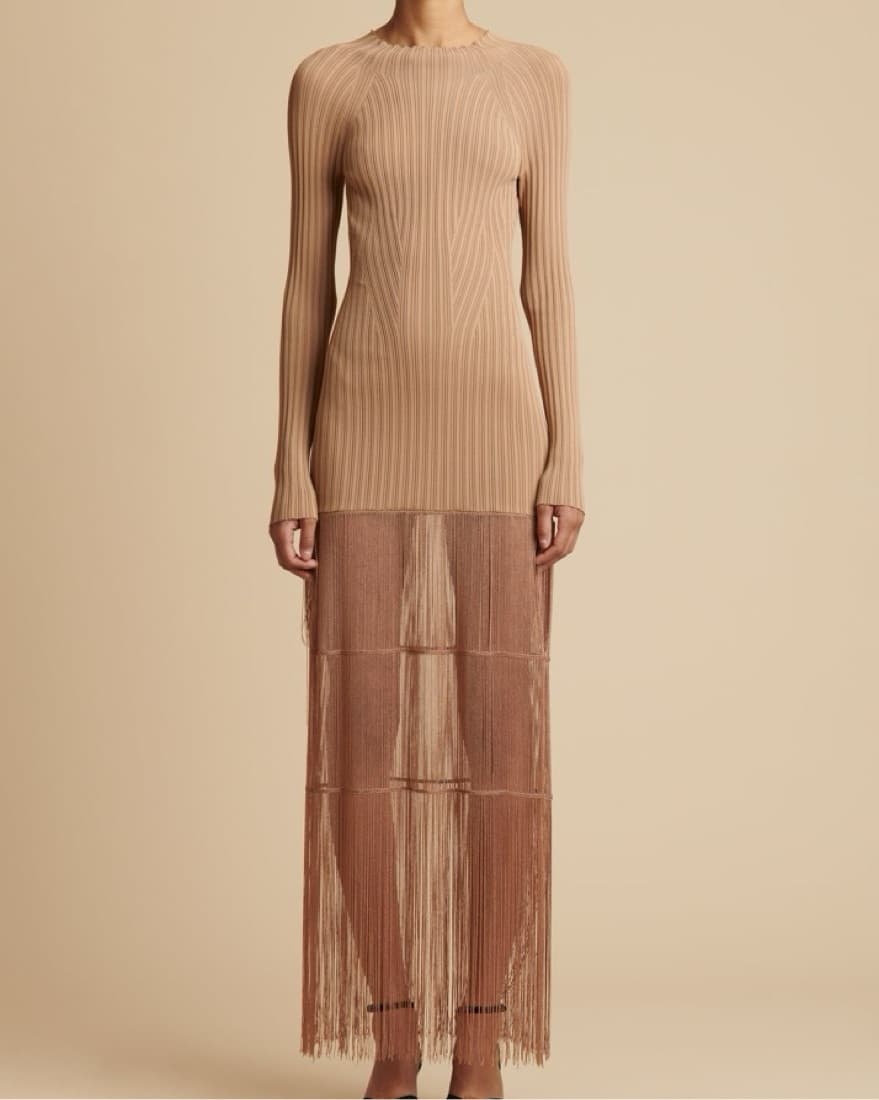 Khaite Cedar Dress In Almond - Image 3