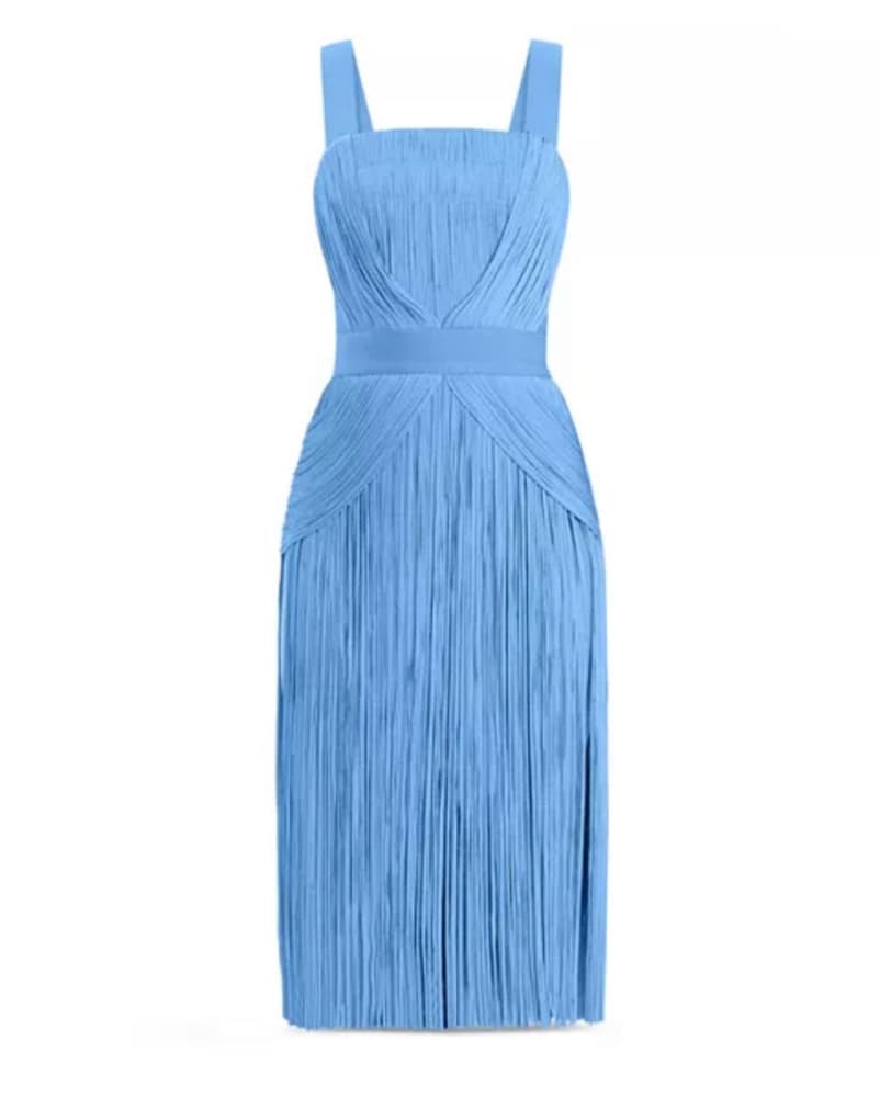 Herve Leger Fringe Drape Dress - Image 1