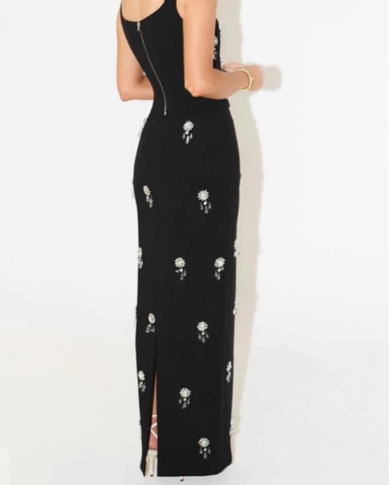 Odd Muse Black Embellished Maxi Skirt  - Image 3